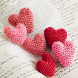 Mini Heart Decor, Crocheted, Tiered Tray Decor, Valentines, For Gifting, Heart Nursery, Baby Girl, Wedding, Centerpiece Bowl Filler (Red Pink Set)