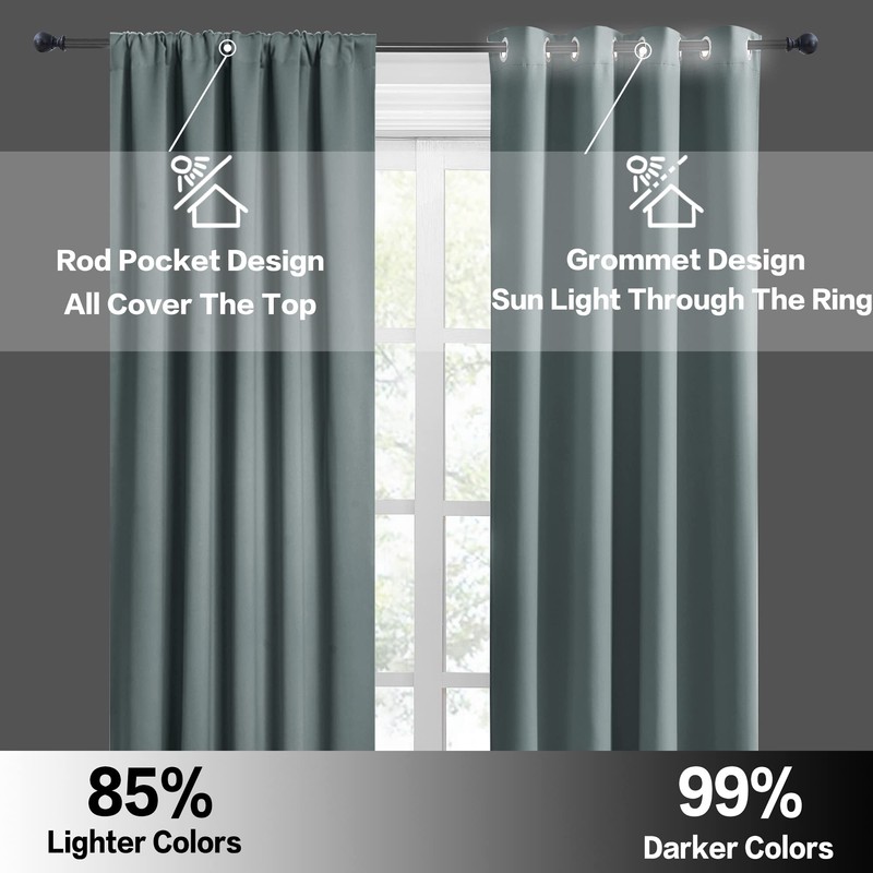 RYB HOME RV Camper Door Window Curtains -Blackout Privacy Curtains