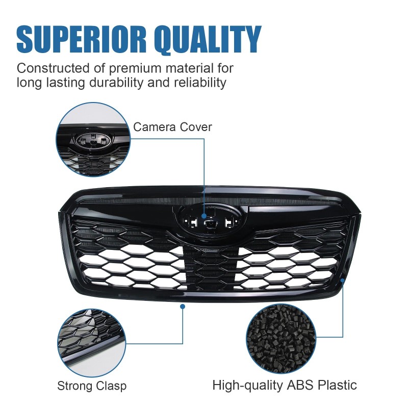 toptier_autoparts Front Grill Replace for 2019-21 Subaru Forester Gloss Black
