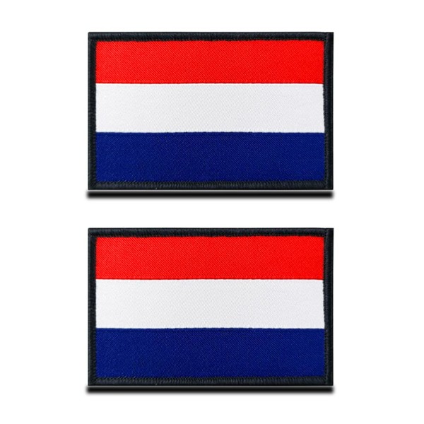 Pack of 2 Netherlands Flag Patch Tactical Dutch National Emblem,