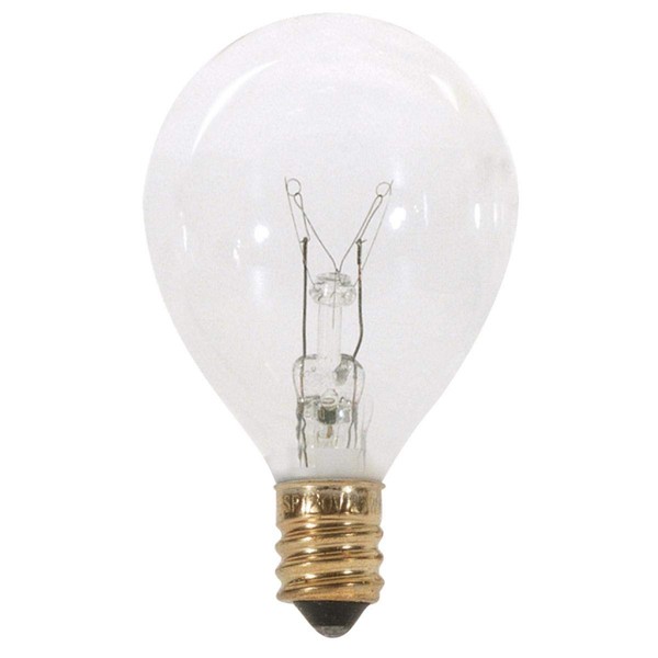 Satco 10G12 1/2 Incandescent Globe Light, 10W E12 G12 1/2 Pear, Clear Bulb [Pack of 24]