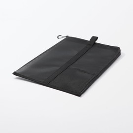 MUJI 84444623 Nylon Mesh Vertical Document Case with Dividers for A4 Size, Black