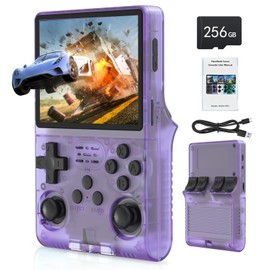 FVBADE 【30000 in 1 R40S PRO Handheld Game Console 3.5 inch IPS Screen Mini Retro Console 3800mAh Portable Pocket Arcade 12+ Mainstream Emulator 256G TF Card Transparent