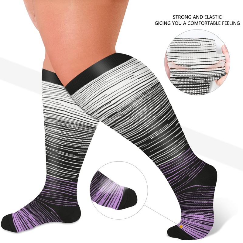 Diu Life 3 Pairs Plus Size Compression Socks for Women