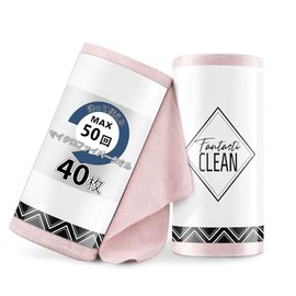 Fantasticlean Fantasticlean 40 Pack Microfiber Cleaning Cloth Multi-Cloth Roll Removable Towel 30cm x 30cm Reusable and Washable (Pink)