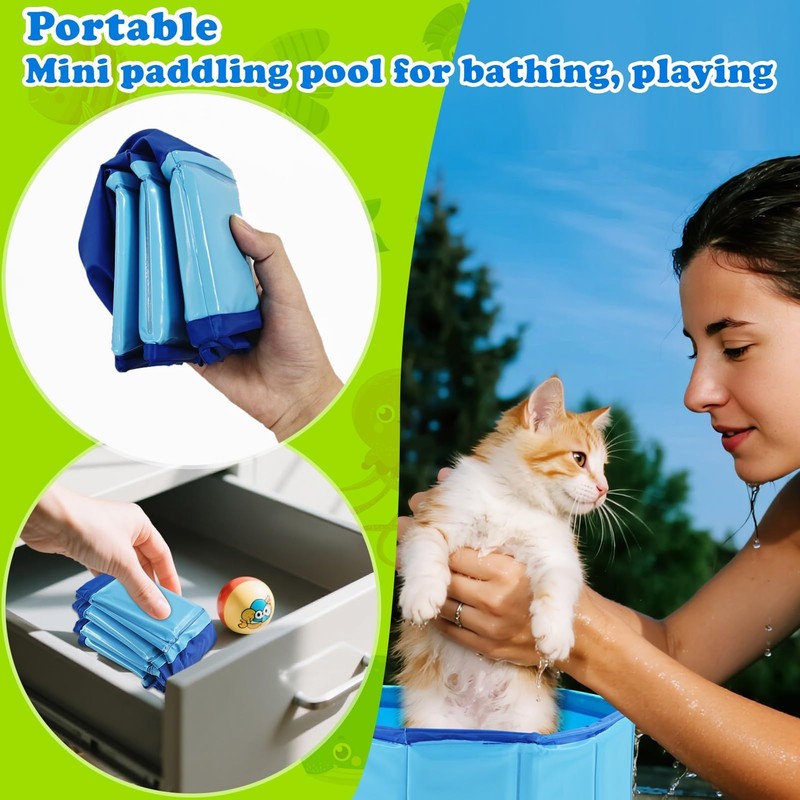 Cat Pool, Foldable Dog Pool, Small, 30 x 10 cm,