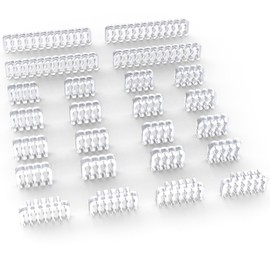 SIRLYR PC Cable Comb,PSU Cables Combs kit for Extension Cable Management 24 PCS Set 12vhpwr Cable x 4,24 pin x 4,8 pin x 16,3 mm/0.11In up to 3.5 mm/0.13 in Wire Gauge Transparent