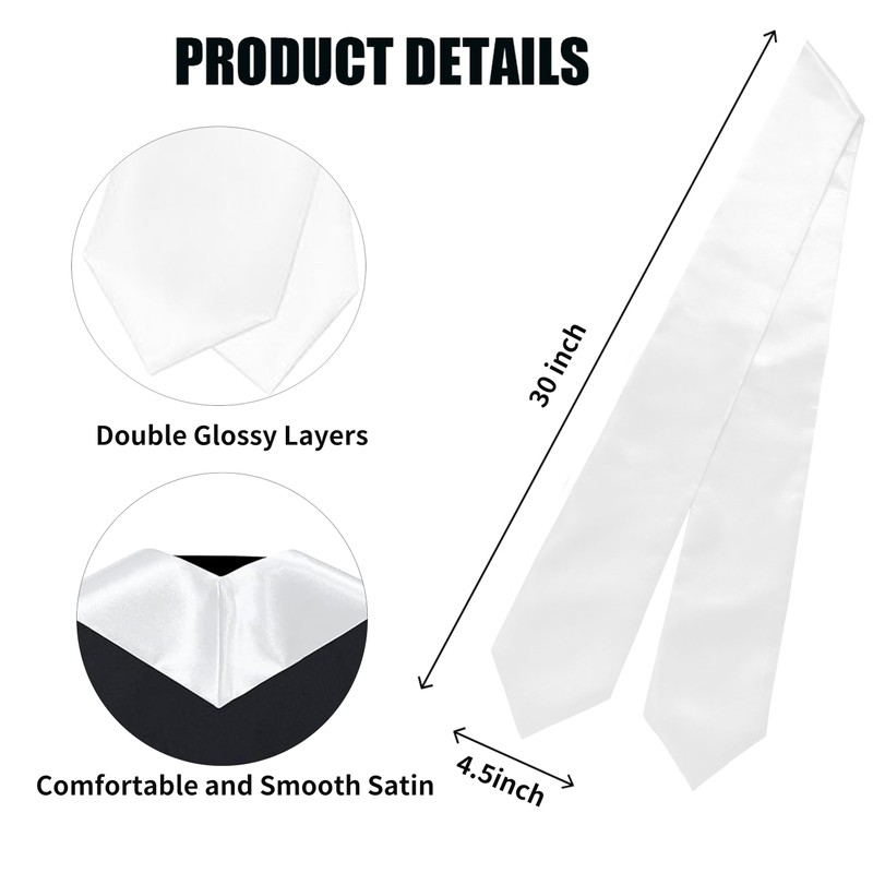 GraduationService Plain Graduation Stole Colorful Stole for Adult Length 60'',16