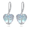 Moonstone Drop Earrings 925 Sterling Silver Tree of Life Dangle Earrings for Women Heart Leverback Jewellery Gifts (H-Moonstone Tree of Life)