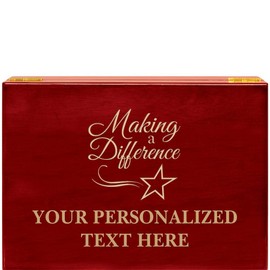 Crown Awards Making A Difference Rosewood Humidor Gift, Customize with Your Own Text Engraving