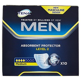 Tena For Men Level 2 Odour Control Incontinence Pads, 10 Pads by Tena