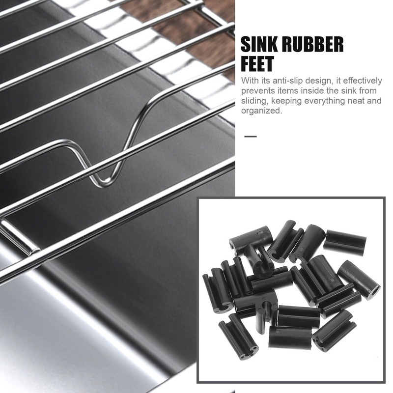 Luxshiny 50pcs Rubber Feet for Sink Grid U Shape Sink