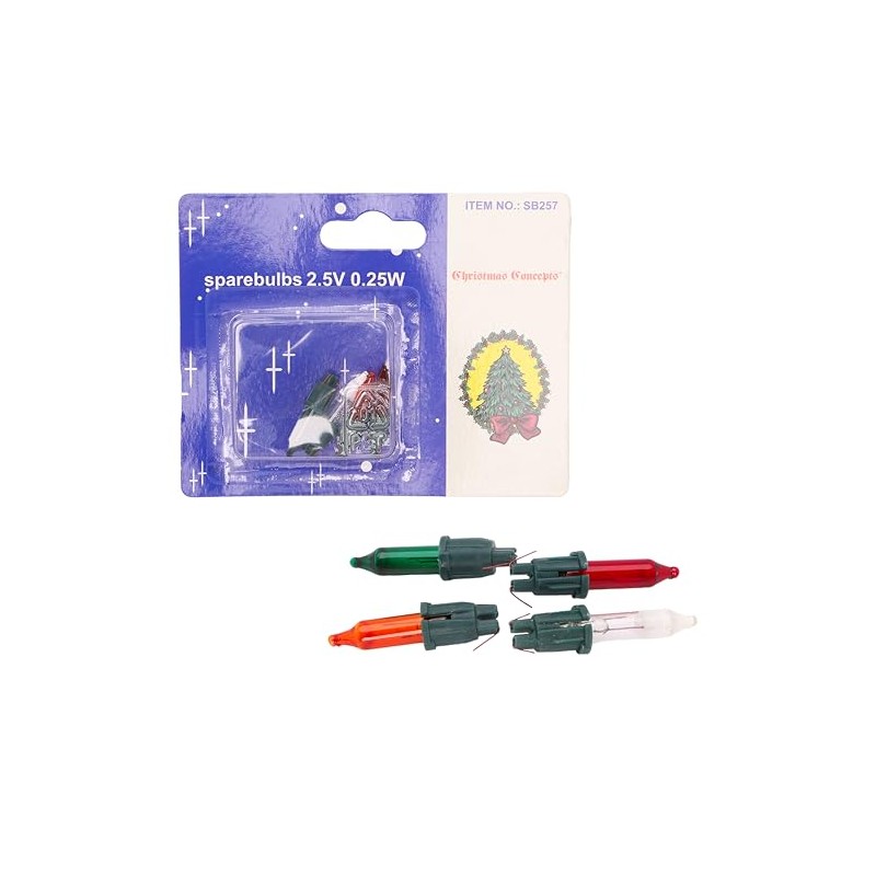 Christmas Concepts® Pack of 3 Multi-Colour Push in Spare Bulbs