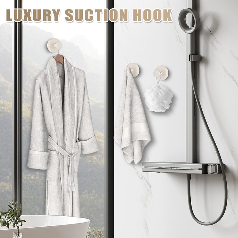 Fenas Suction Cup Hooks for Shower No-Drill Bathroom Hooks for