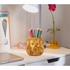 dgudgu Lion Pencil Holder For Desk Golden Pen Holder For