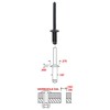3/16" DIAMETER BLACK ALUMINUM BLIND RIVET - .376-.500 GRIP RANGE,