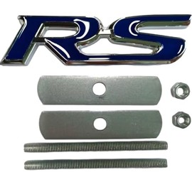 3D Raised Letters RS Emblem Grill Metal Badge Fits for Camaro Series Automotive Decoration(Blue)