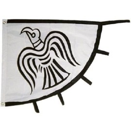 Moon Knives Viking Raven Flag Vikings Banner Pennant 31x36 inch Norse Pirate Ship nordic - Party Decorations Supplies For Parades - Prime Outside, Garden, Men Cave Decor Flag
