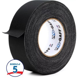 Pro Tapes Pro Gaff Premium 2-inch Gaffers Tape - 55-yard Roll - Black (5-pack)
