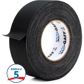 Pro Tapes Pro Gaff Premium 2-inch Gaffers Tape - 55-yard Roll - Black (5-pack)