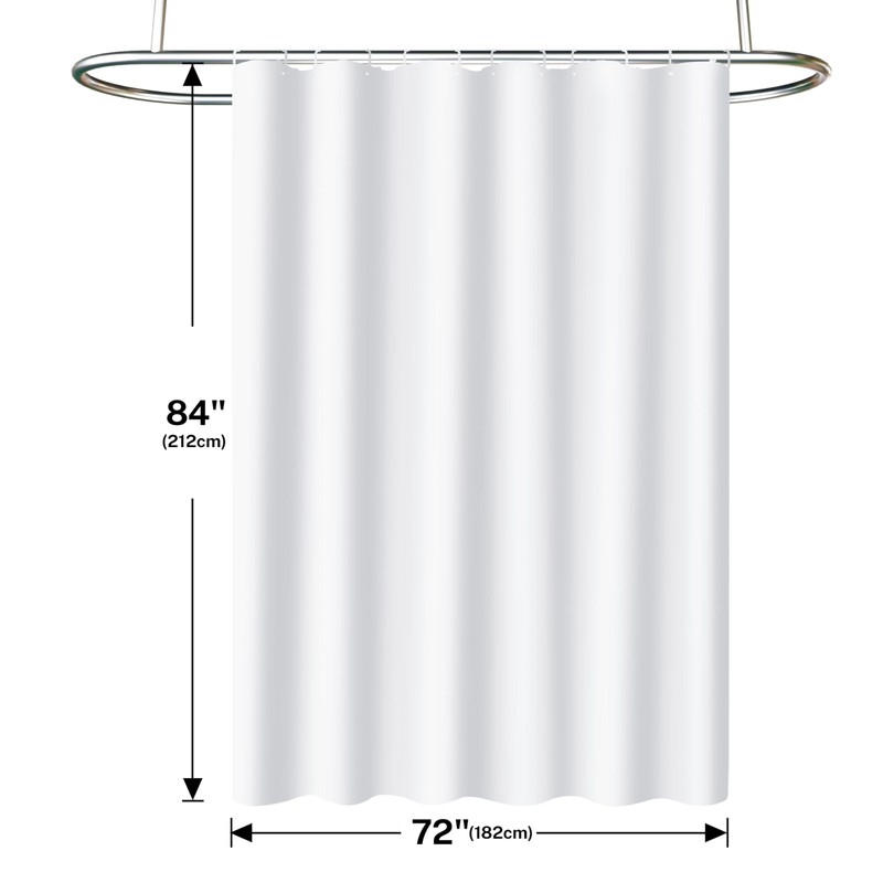 Lameirose 3 in 1 Shower Curtain Set, 72x84 White Shower