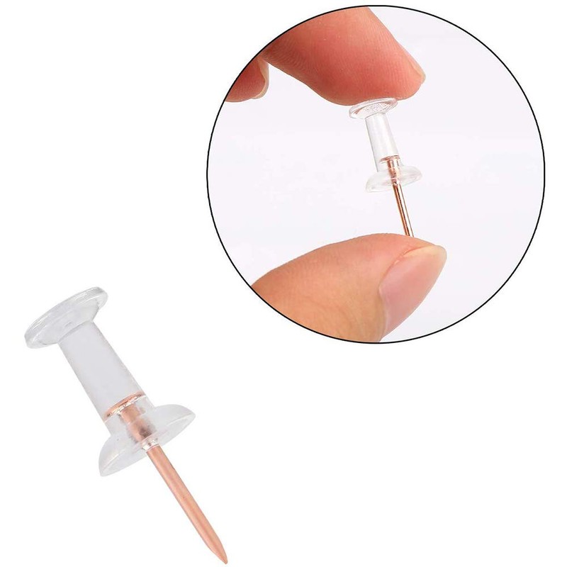 100 Pcs Plastic Heads Steel Tips Thumb Nails for Map