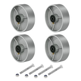 LONGRUNFORU 6" x 2" Industrial Casters, Steel Cast Iron Wheel - Heavy Duty Caster -Set of 4 Caster with 5000 lbs Capacity, Roller Bearing-1/2 Bore, Replacement Wheel for Platform Trucks(4 Pack)