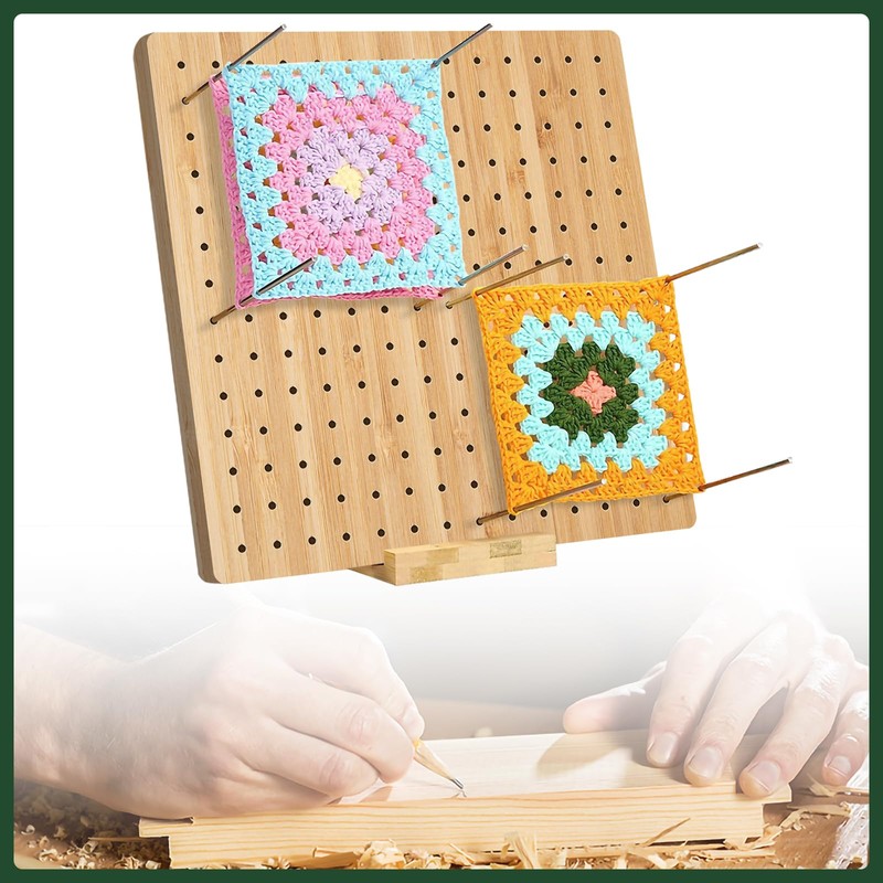 PQKL-party crochet blocking board and pins 7.9 inch, 20 steel