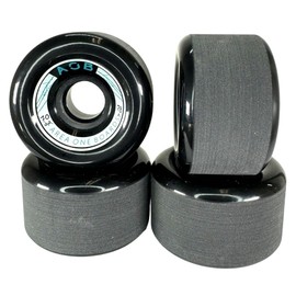 AOB Premium Longboard/Cruiser 2K Wheels (4 Pieces) Set Concentricity Calibrated Brushed Polished (Black 70 x 42 mm 78A)