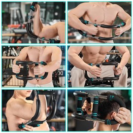 Wister Arm Trainer, 66-110lbs Adjustable Twister Arm Exerciser for Chest, Forearm & Upper Body, Portable Detachable Power Twister Bar