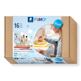 STAEDTLER 81 Set 01 FIMOair Air-Drying Modelling Clay - Basic Set with Modelling Tools and Accessories (Set of 16 Pieces, Including 500g Clay Block)