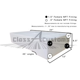 Class A Customs | Under Mount 10 Gallon RV Concession Fresh or Gray Water Holding Tank & Plumbing Kit | UM-1000-BPK