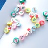 MKISHINE 100 Christmas Beads, Polymer Clay Beads with Wire, Santa