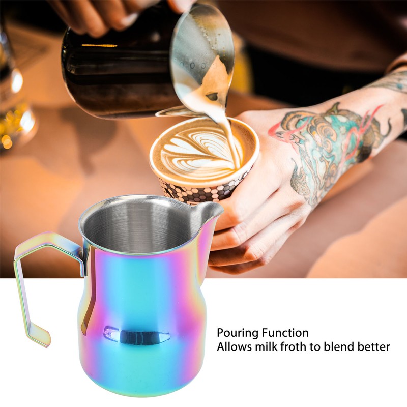 Milk Frother Cup 350ml 304 Stainless Steel Pointed Mouth Foaming