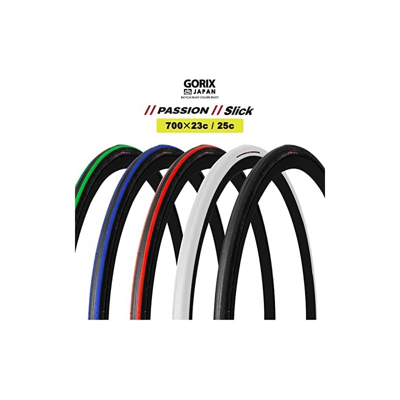 GORIX Road Bike Slick Tire 700×23C or 700×25C Cycling Bicycle