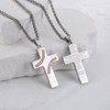 Zocomi Cross Necklace for Men Baseball Pendant Chain Silver Stainless