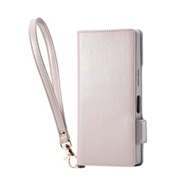 Elecom AQUOS R10 (SH-51F) Case Cover Folio Soft Leather TPU Shock Absorption 4 Card Storage Pocket Stand Function Strap Hole with Hand Strap Wallet Type Air Cushion Soft Like Leather Gurege