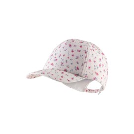 Sterntaler Baseball Cap Flowers – Girls' Peaked Cap with Floral Print – Summer Baseball Cap Elastic with Elastic Band – Sporty Baby and Children's Visor Cap, Pale Pink, 47
