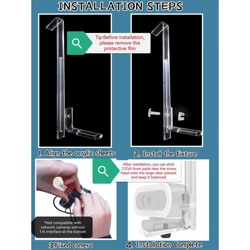 Svcouok Webcam Mount for Monitor,1/4" Screw Universal Clip-On Holder