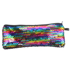 Healvian Sequin Cosmetic Bag for Women Stylish Portable Pouch for Makeup Toiletries Earphones Small Zipper Organizer for Purse Versatile Storage Rainbow Colors