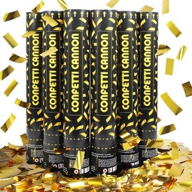 Black gold Confetti Poppers,6pack 12inch Confetti Wands For Birthday,Indoor Wedding,Party,Celebrations,Photo Shoots and New Year (Black gold 6Pack) - Color: Gold 6pack
