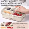 Small Snackle Box Container with Lid, 4 Compartment Travel Snack