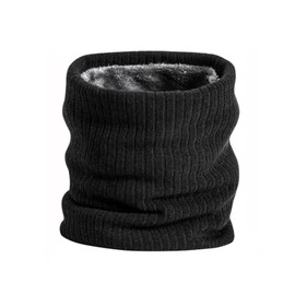 Ymxil Men's Winter Tube Scarf, Neck Warmer Scarf, Men's Knitted Neck Tube Scarf with Lining, Warmth Neckerchief for Winter Outdoor Activities (Black), black