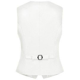 CFRTMTBB Suit Vest for Women V Neck Button Down Sleeveless Business Casual Vest Tops Waistcoat Blazer Dressy Vests (White,XXL)