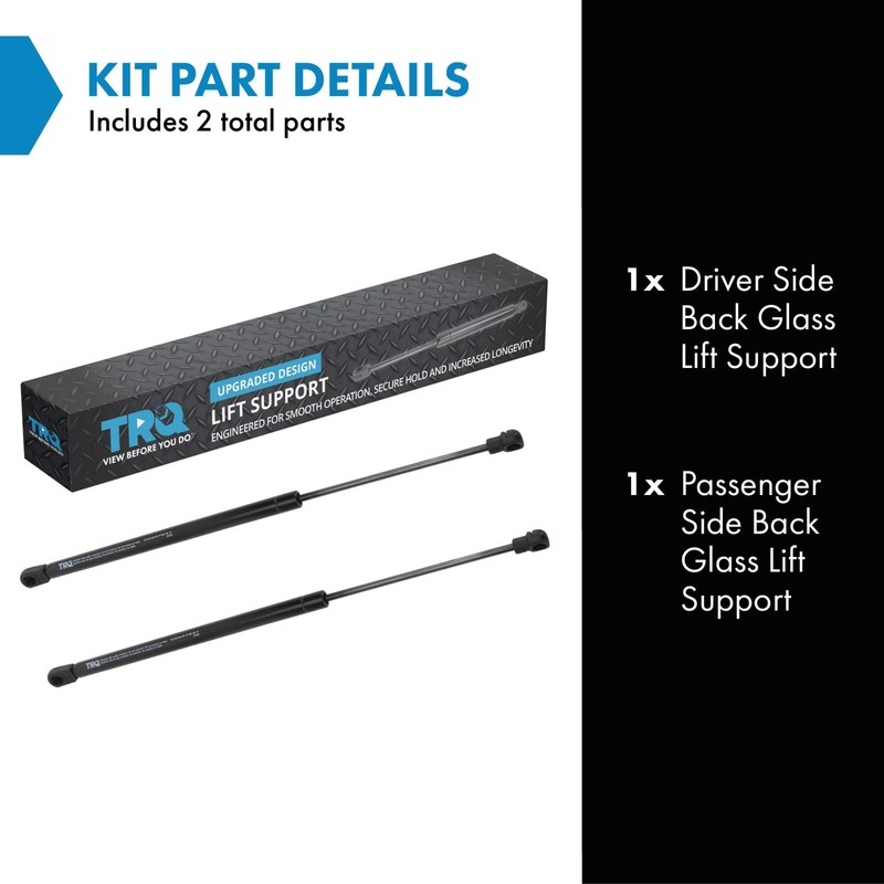 TRQ Driver & Passenger Side Back Glass Lift Support Shock