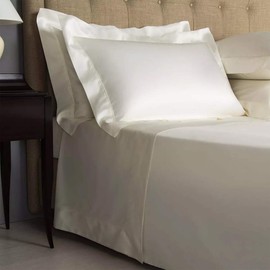 Linens Limited 100% Egyptian Cotton 400 Thread Count Flat Sheet, Cream, Single