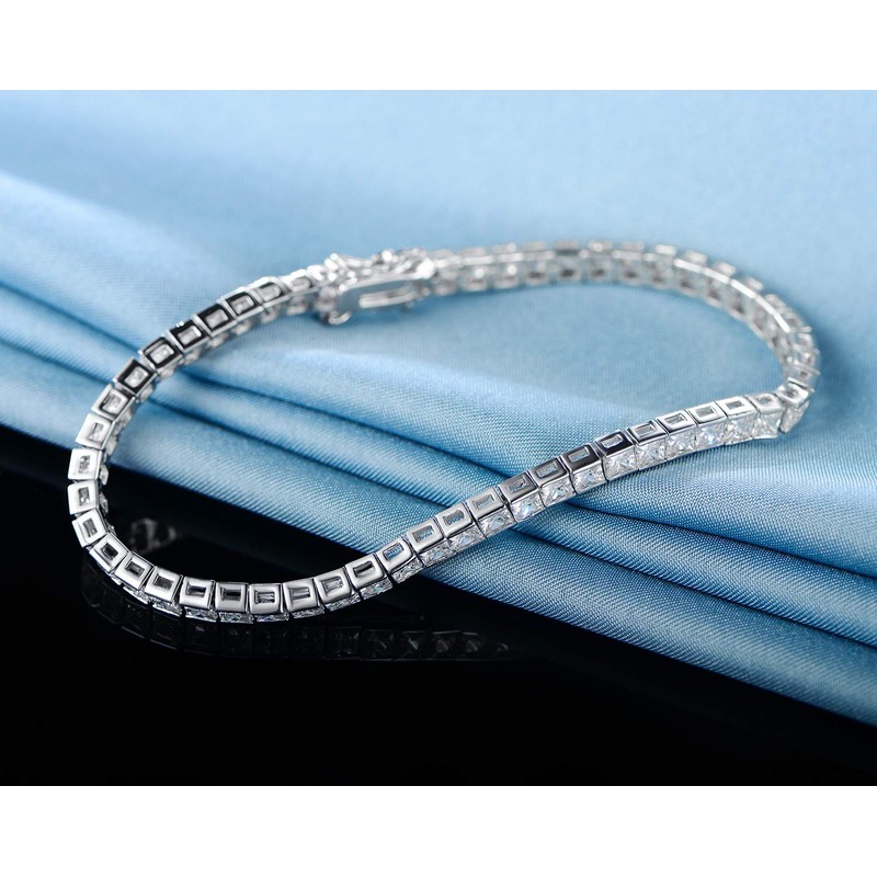 GMESME - Pulsera de Tenis clásica para Mujer, Corte Princesa,