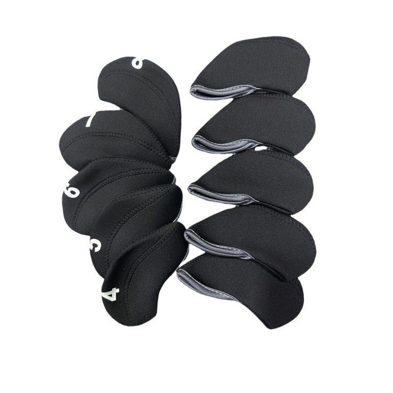 Golf Club Iron Head Covers 10 Piece Set Headcover Protector