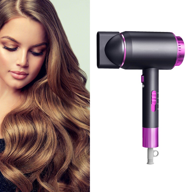 Hair Dryer Fast Drying Powerful Frizz Smoothing Professional Portable Adjustable