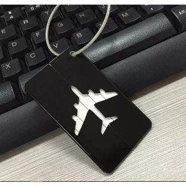 Unbranded  Travel Luggage Tag Metal Suitcase Baggage Bag Office Name Address ID Label - black